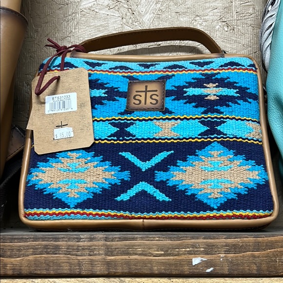 STS Ranchwear Bags Sts Ranchwear Blue And Tan Bible Cover